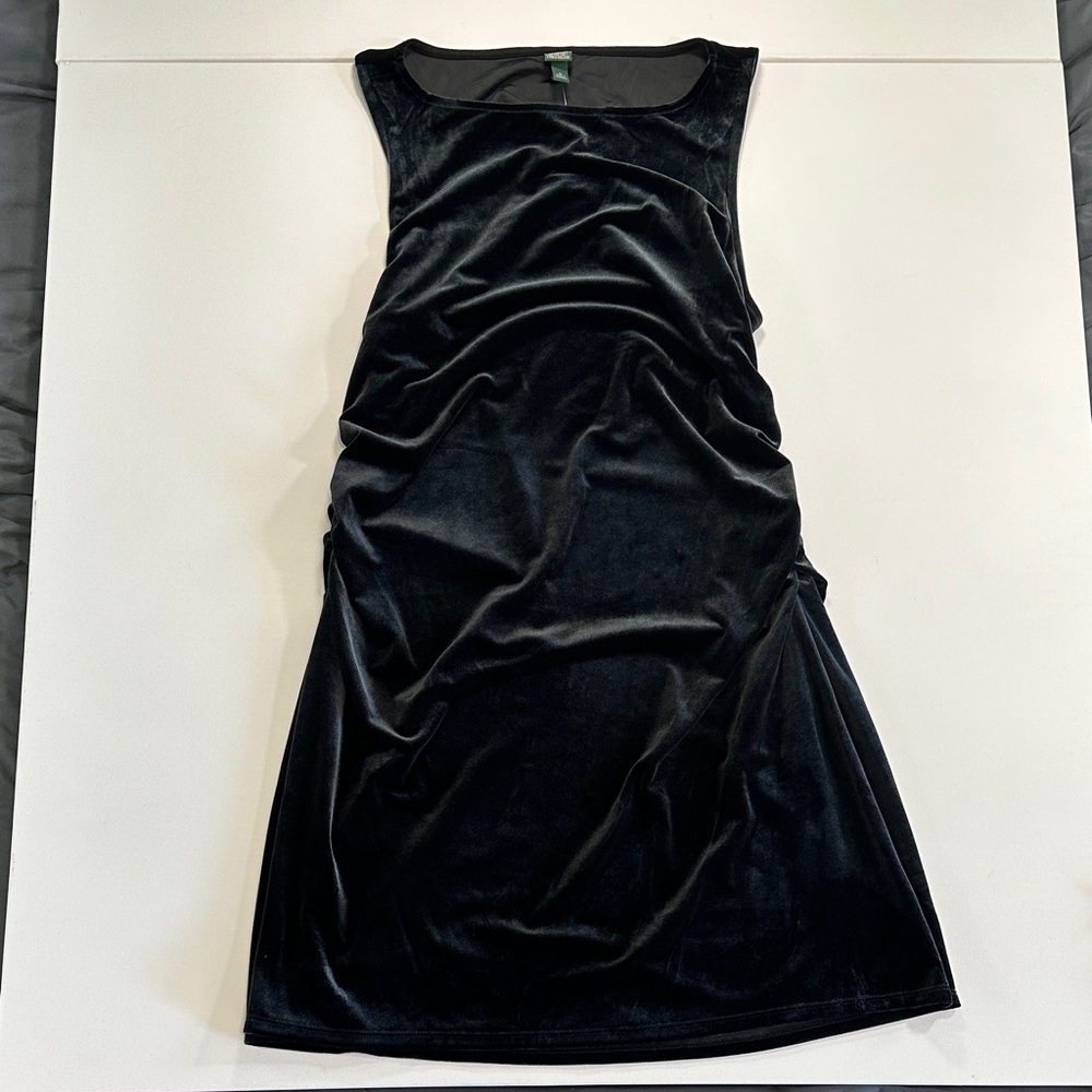Wild Fable Black Velvet Ruched Midi Dress NWT Size XL